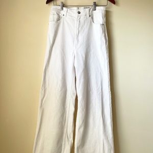 H&M White High-Rise Wide Leg Jeans